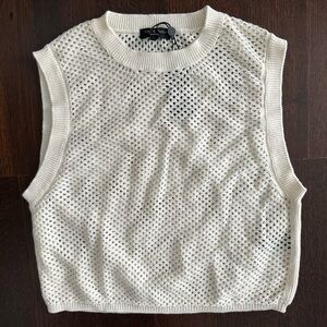 NWT Rag & Bone Ivory Cotton Cashmere Carson Sweater Vest, Size Medium (M)